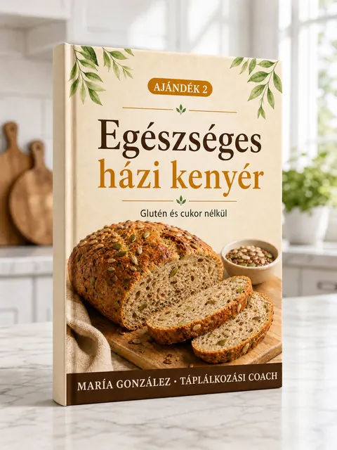 Az „Egészséges házi kenyér” borítója, glutén és cukor nélkül